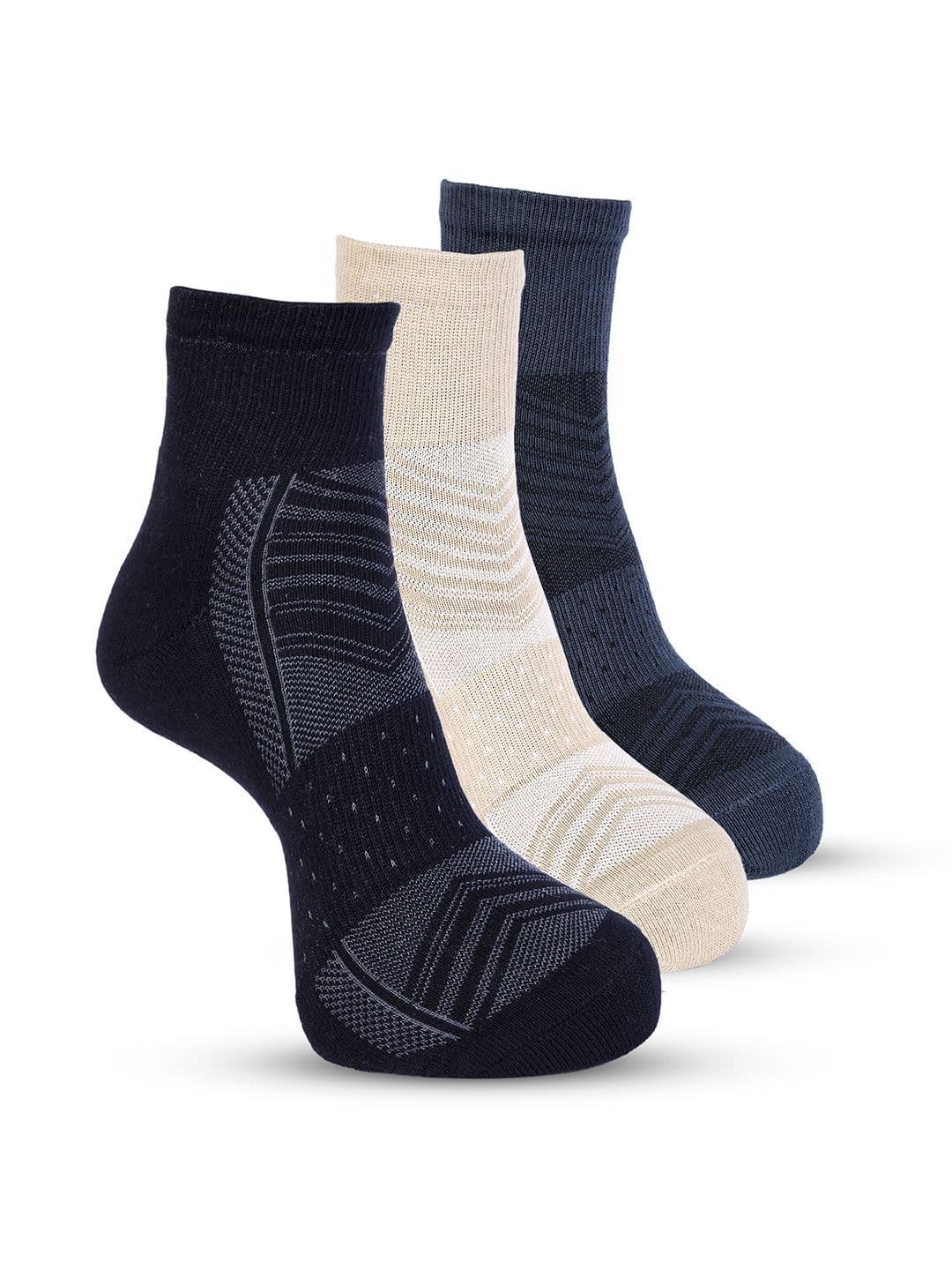 RYSN Men Pack of 3 Cotton Patterned Ankle Length Socks - view 1