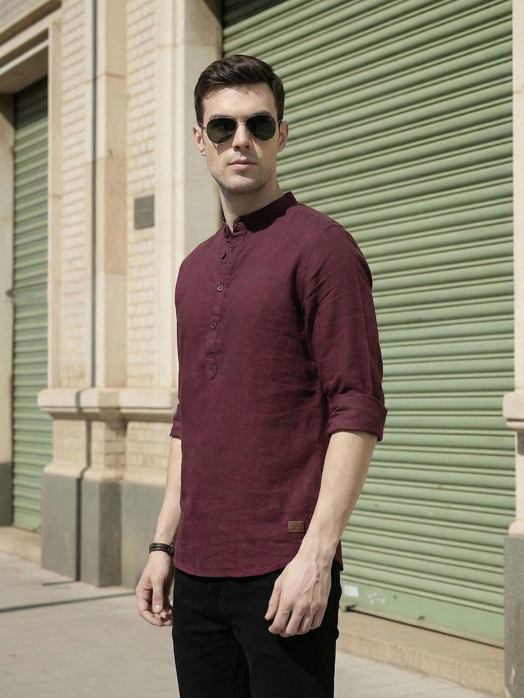 The Roadster Lifestyle Co Men Maroon Casual Shirt - view 1