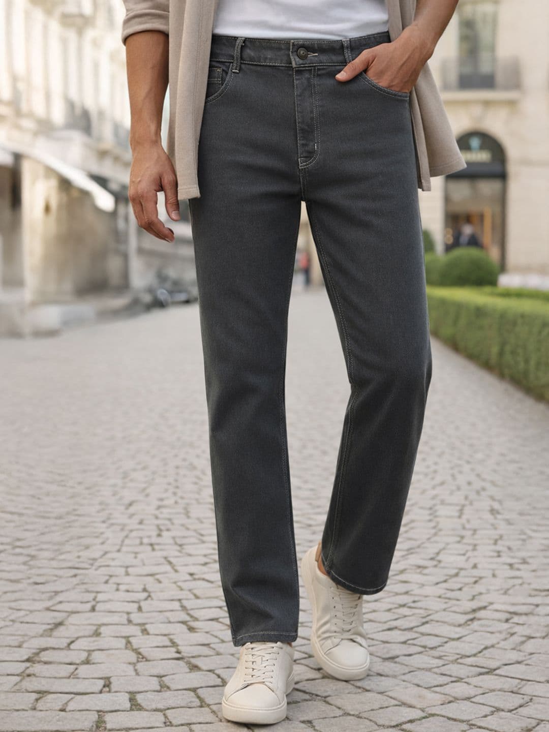 Urbano Fashion Men Straight Fit Mid-Rise Stretchable Jeans - view 1