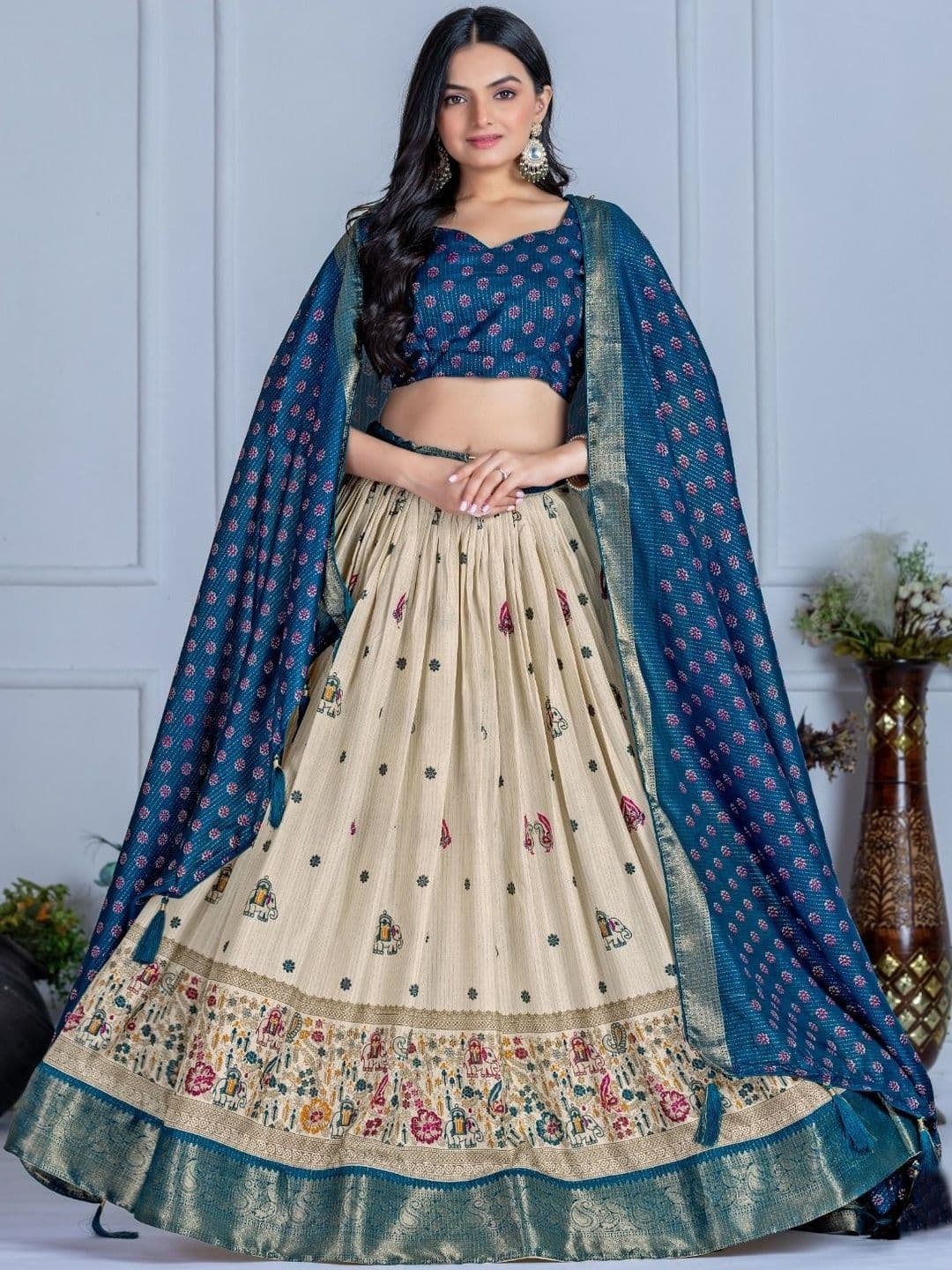 VASTRYN Ready to Wear Lehenga & Unstitched Blouse With Dupatta - view 1