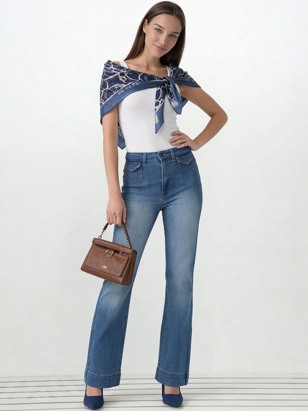 U.S. Polo Assn. Women Bootcut High-Rise Light Fade Cotton Stretchable Jeans - view 1
