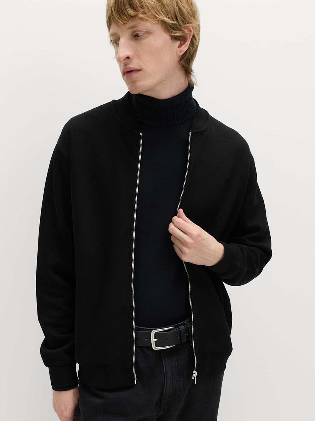 Marks & Spencer Cotton Blend Pique Bomber Jacket - view 1