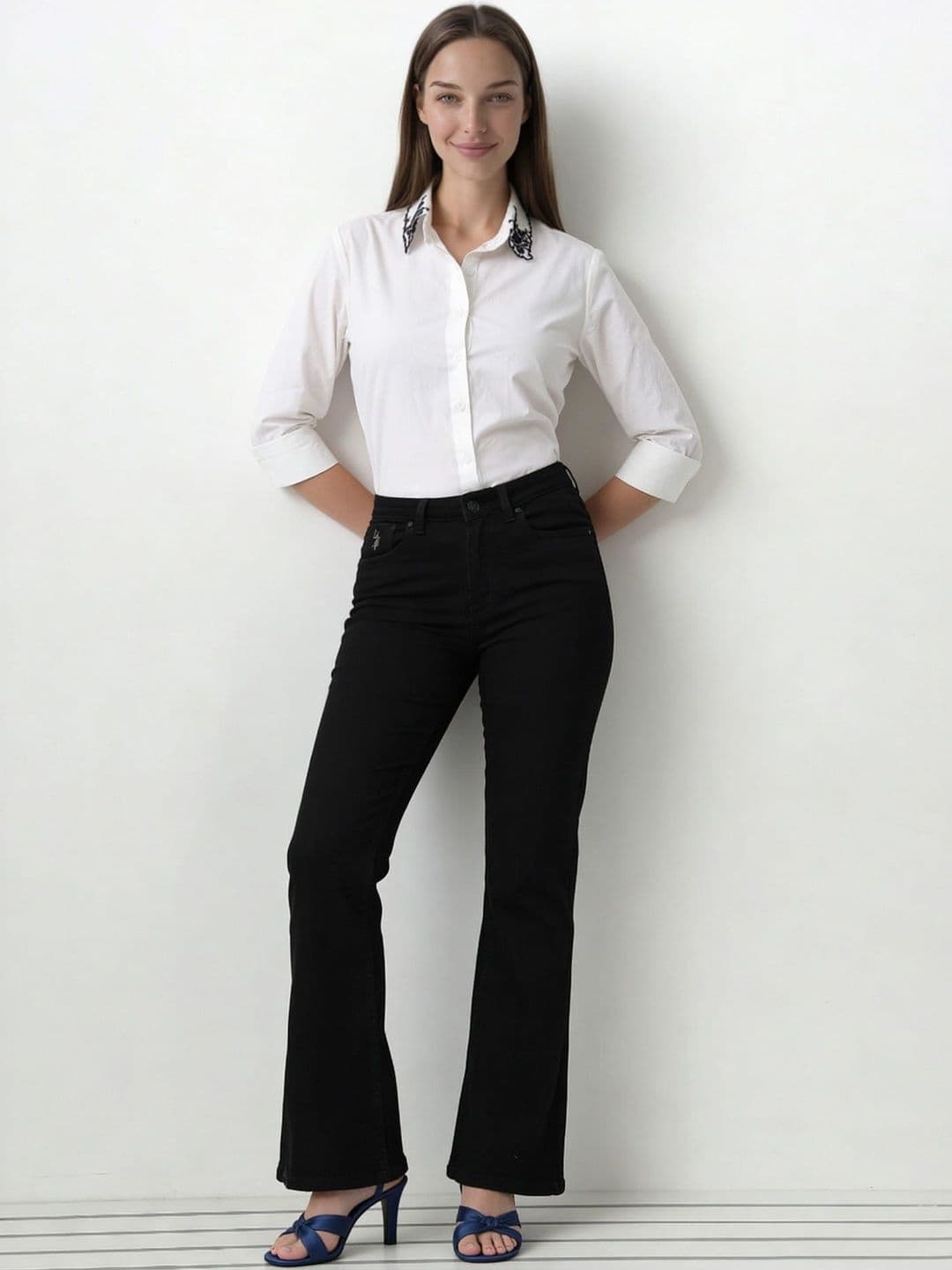 U.S. Polo Assn. Women Regular Fit High-Rise Cotton Stretchable Jeans - view 1