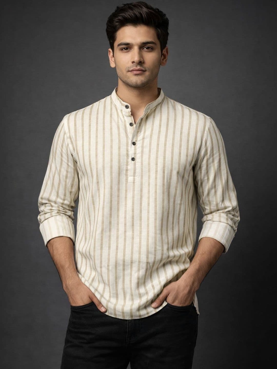 DYMORA Men Classic Multi Stripes Striped Casual Shirt - view 1