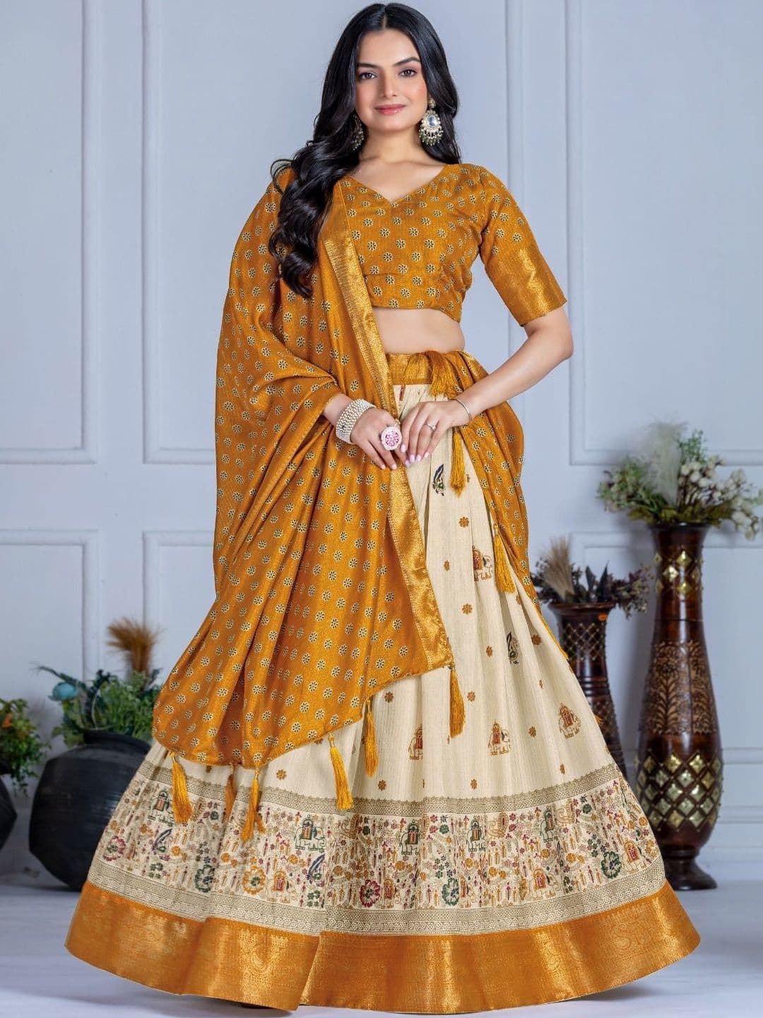 VASTRYN Ready to Wear Lehenga & Unstitched Blouse With Dupatta - view 1