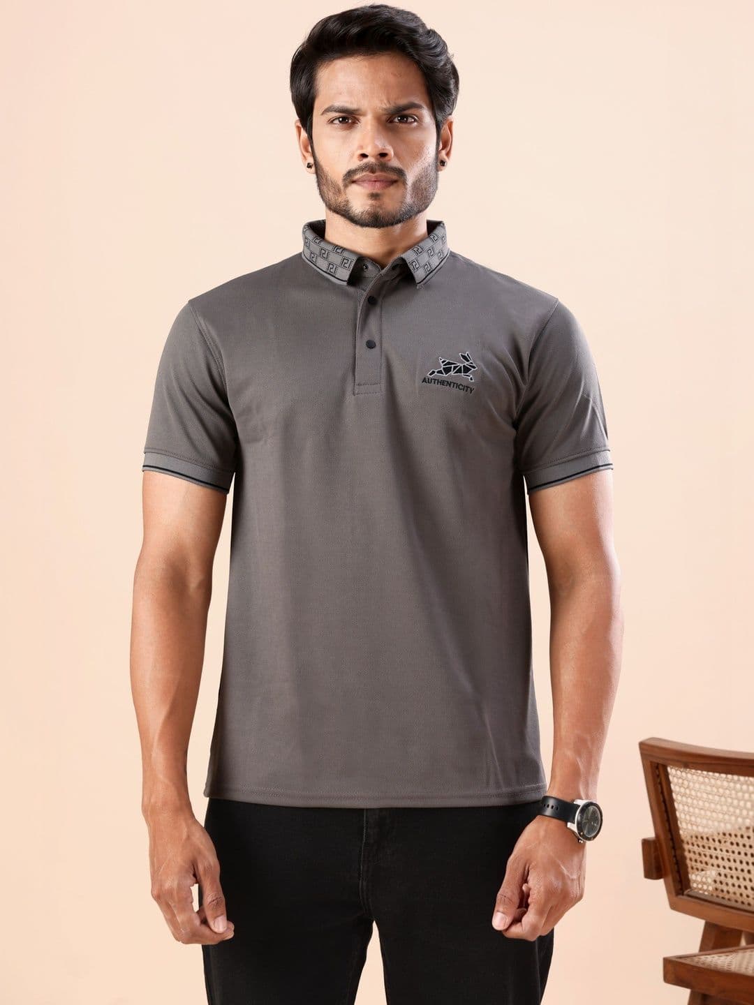 LUCUMA FASHION HUB Men Polo Collar T-shirt - view 1