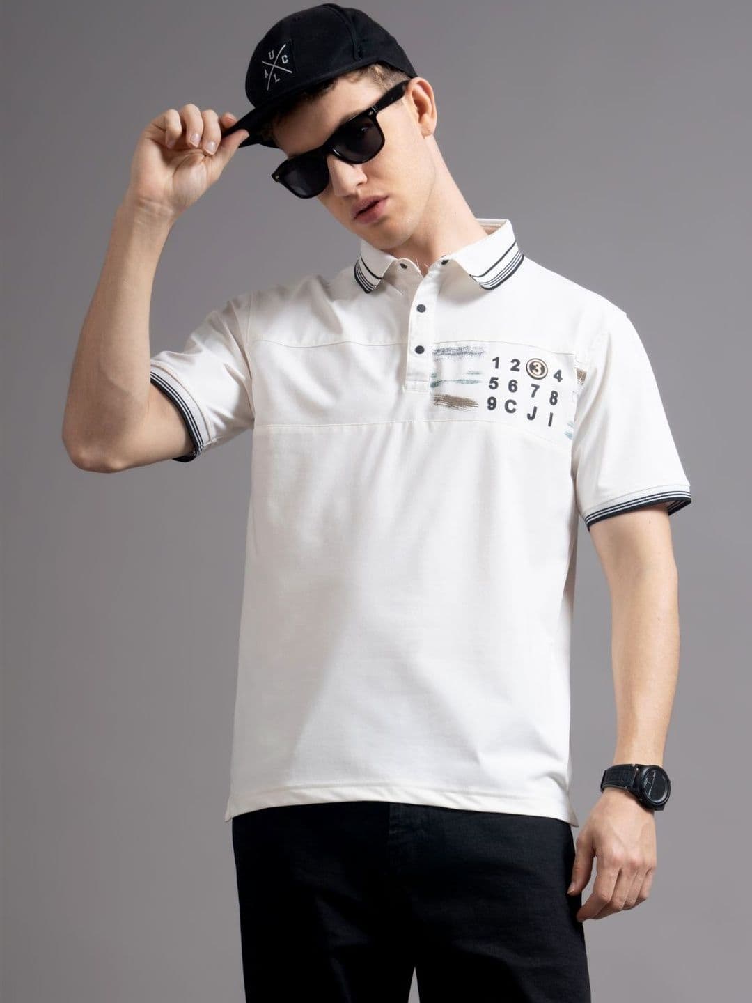 PAUL STREET Men Polo Collar T-shirt - view 1