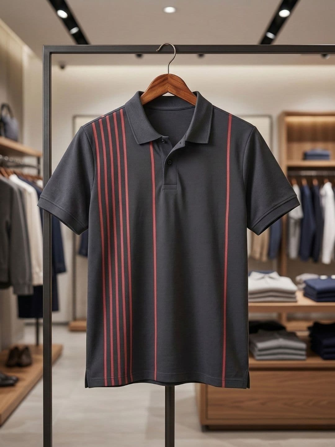 CLUB 44 Men Striped Polo Collar T-shirt - view 1