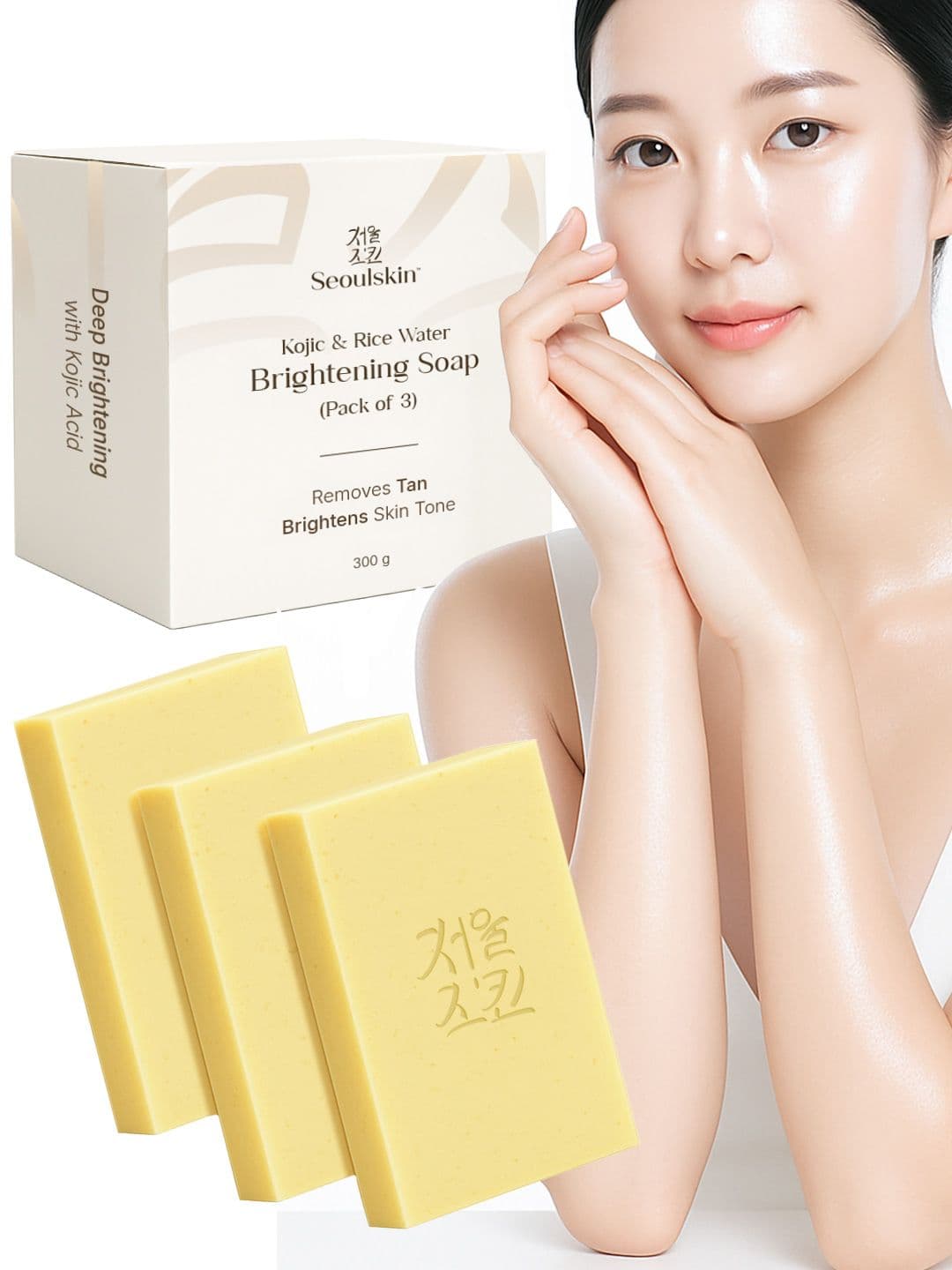 SEOULSKIN Set Of 3 Kojic & Rice Water Brightening Soap - 100 g Each - view 1