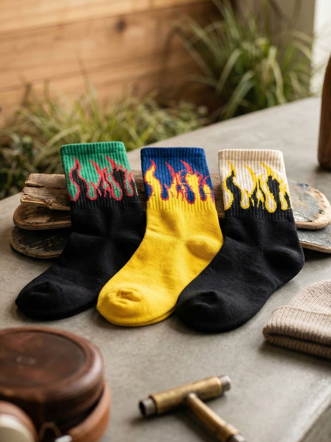 Moda Rapido Men Pack of 3 Cotton Blend Patterned Above Ankle Socks - view 1