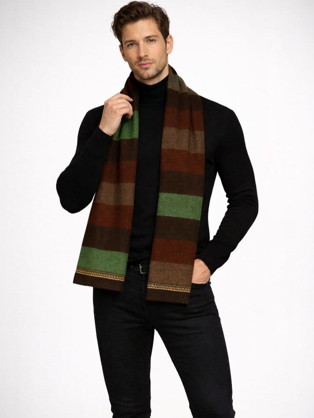 ESSENTIELE Men Striped Acrylic Mufflers - view 1