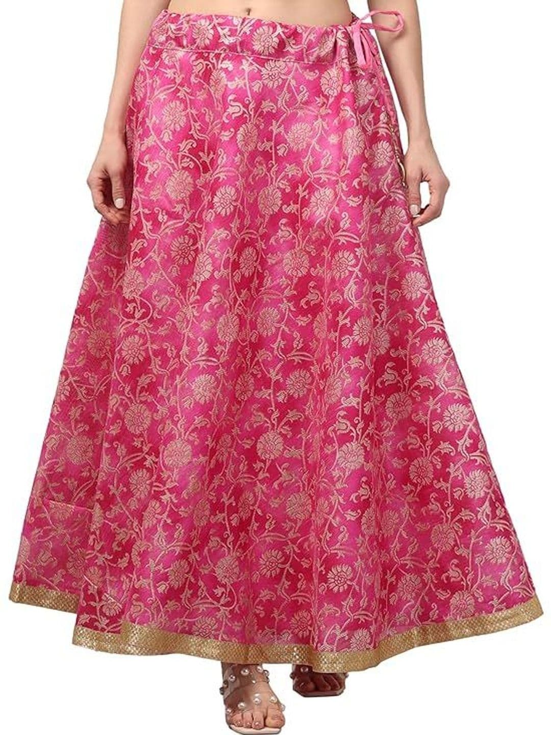 KGFONECLOTH Women Satin Maxi Flared Skirt - view 1