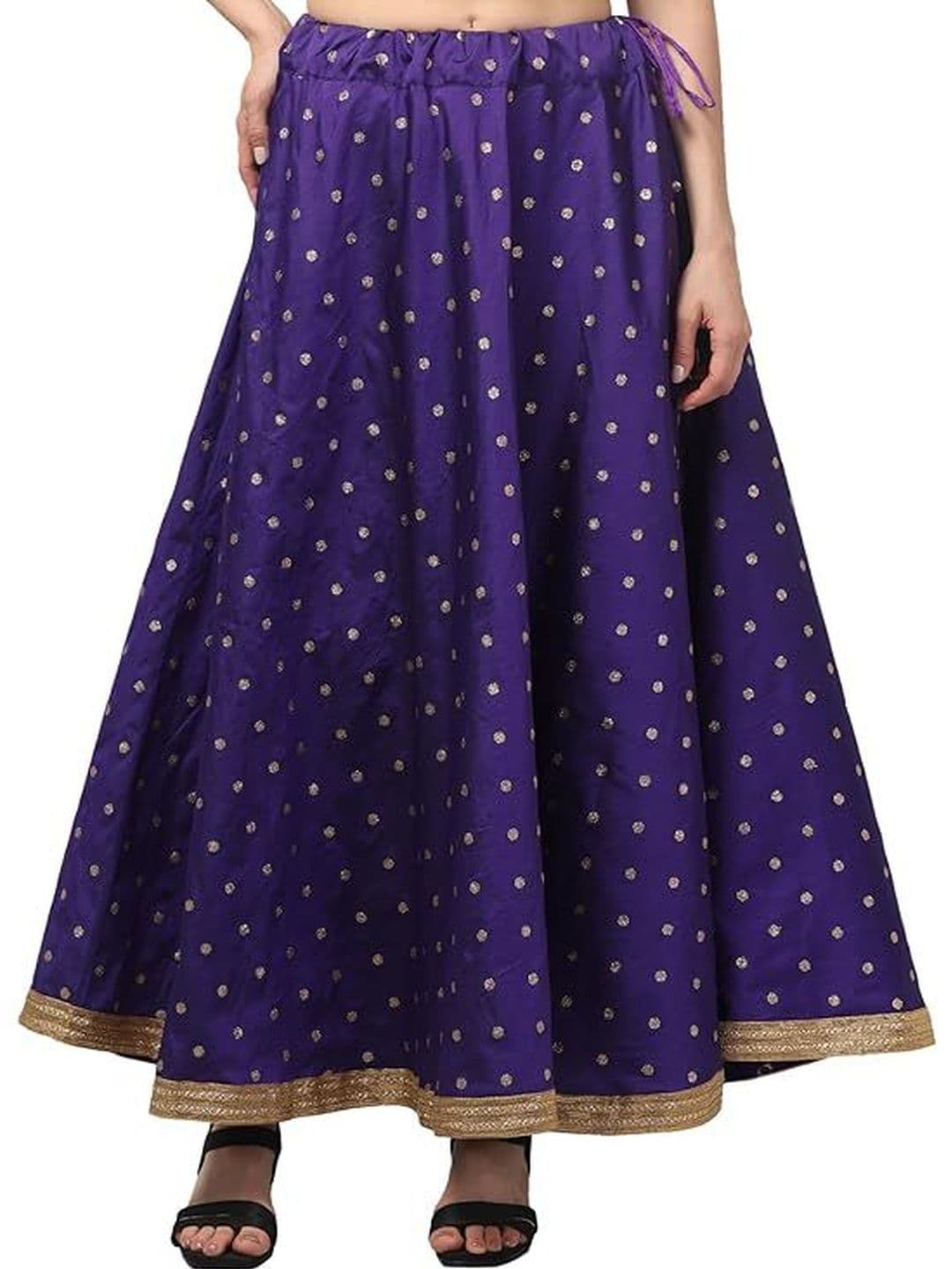 KGFONECLOTH Women Satin Maxi Flared Skirt - view 1