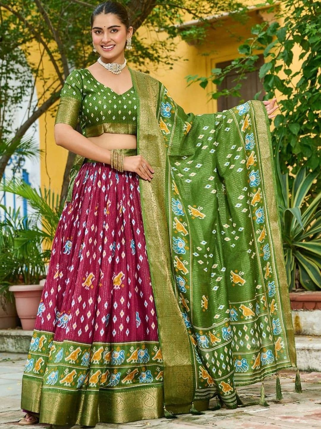 VASTRYN Ready to Wear Lehenga & Unstitched Blouse With Dupatta - view 1