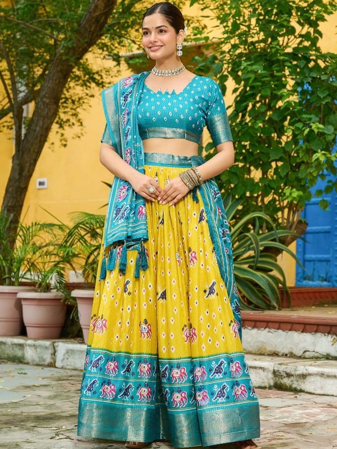 VASTRYN Ready to Wear Lehenga & Unstitched Blouse With Dupatta - view 1