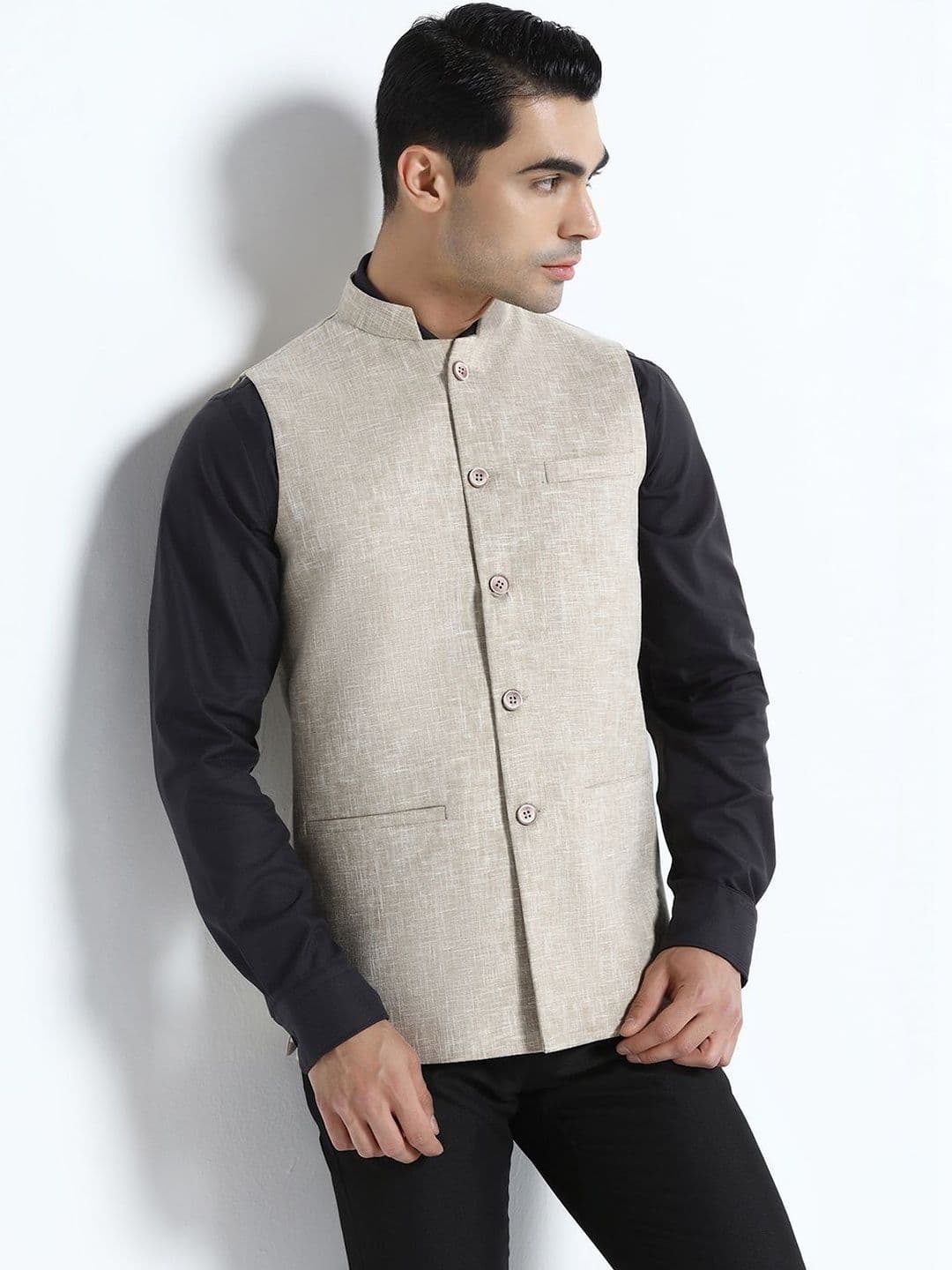 TAHVO Woven Nehru Jackets - view 1