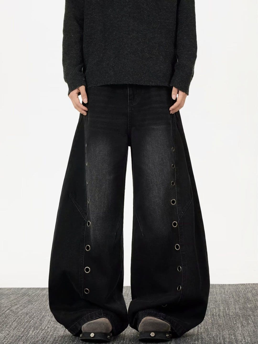 StyleCast x Revolte Men Wide Leg Mid-Rise Light Fade Jeans - view 1