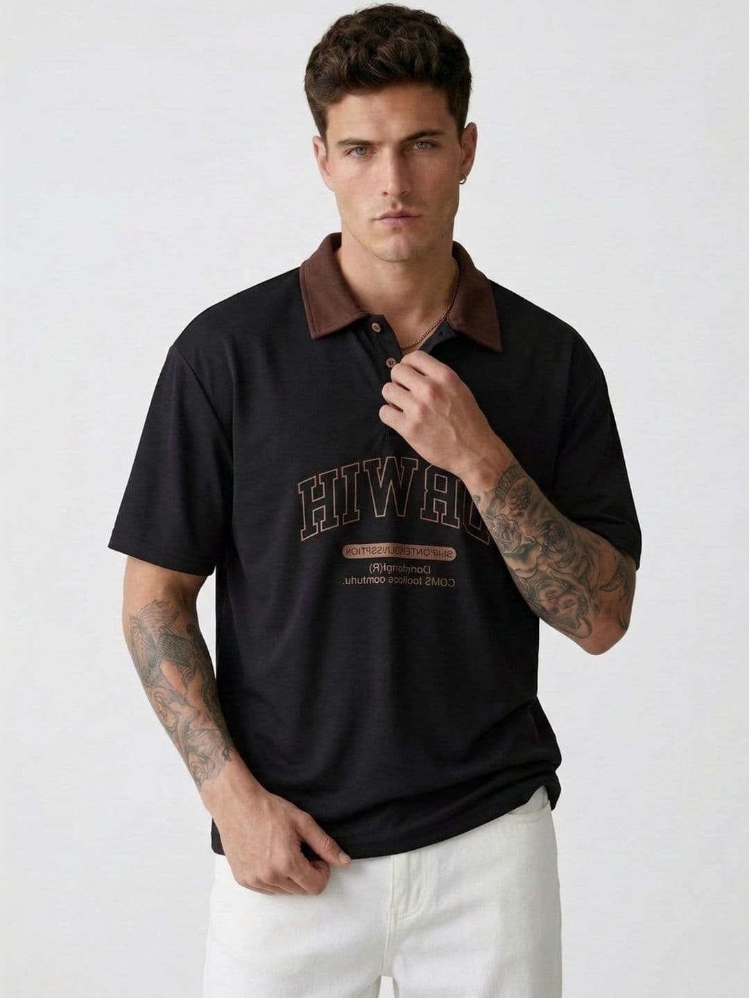 CLUB 44 Men Printed Polo Collar T-shirt - view 1