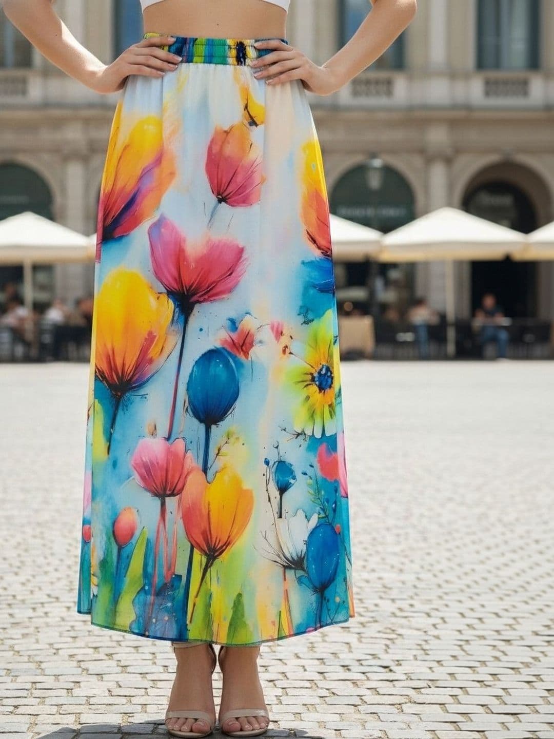 Vagisha Women Abstract Maxi Flared Skirt - view 1