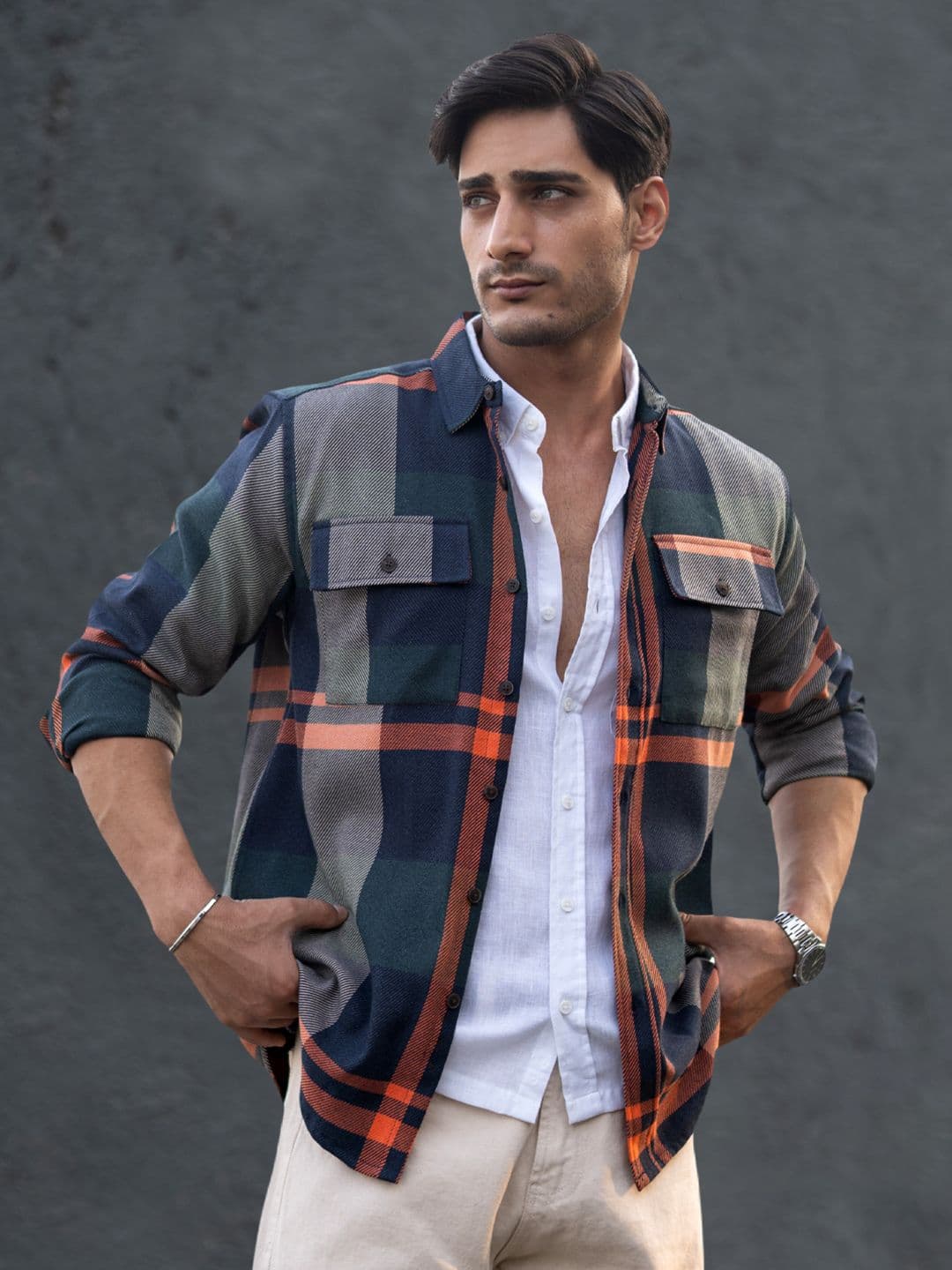 Powerlook Multicolour Structured Checks Shirt - view 1