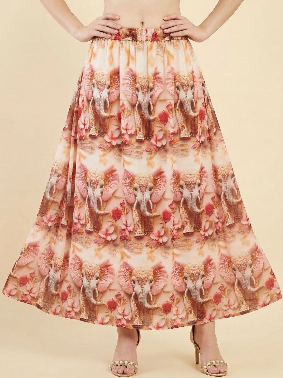 Vagisha Women Abstract Maxi Flared Skirt - view 1