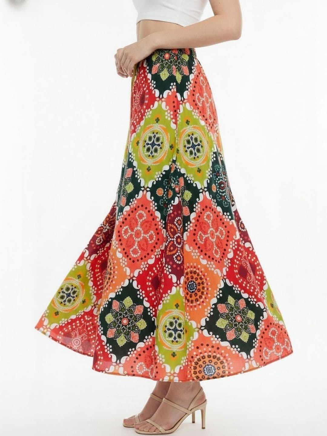 Vagisha Women Abstract Maxi Flared Skirt - view 1