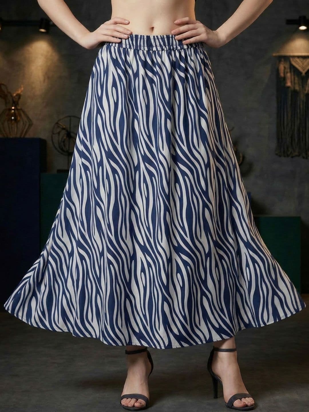 Vagisha Women Abstract Maxi Flared Skirt - view 1