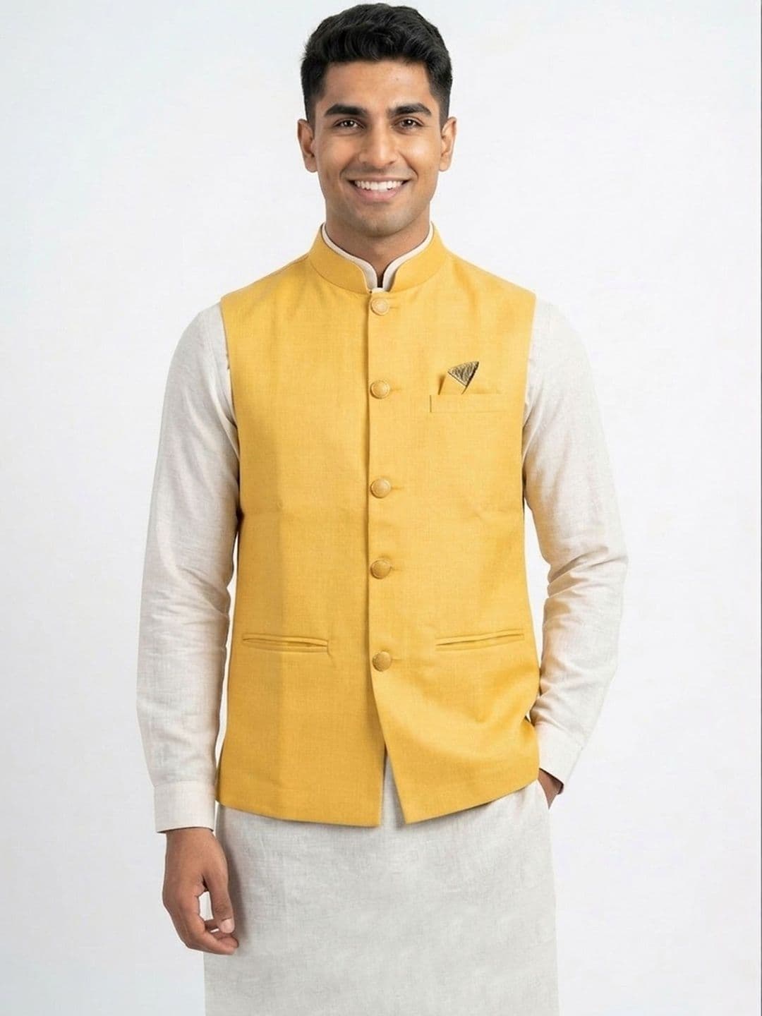HERE&NOW Woven Nehru Jackets - view 1