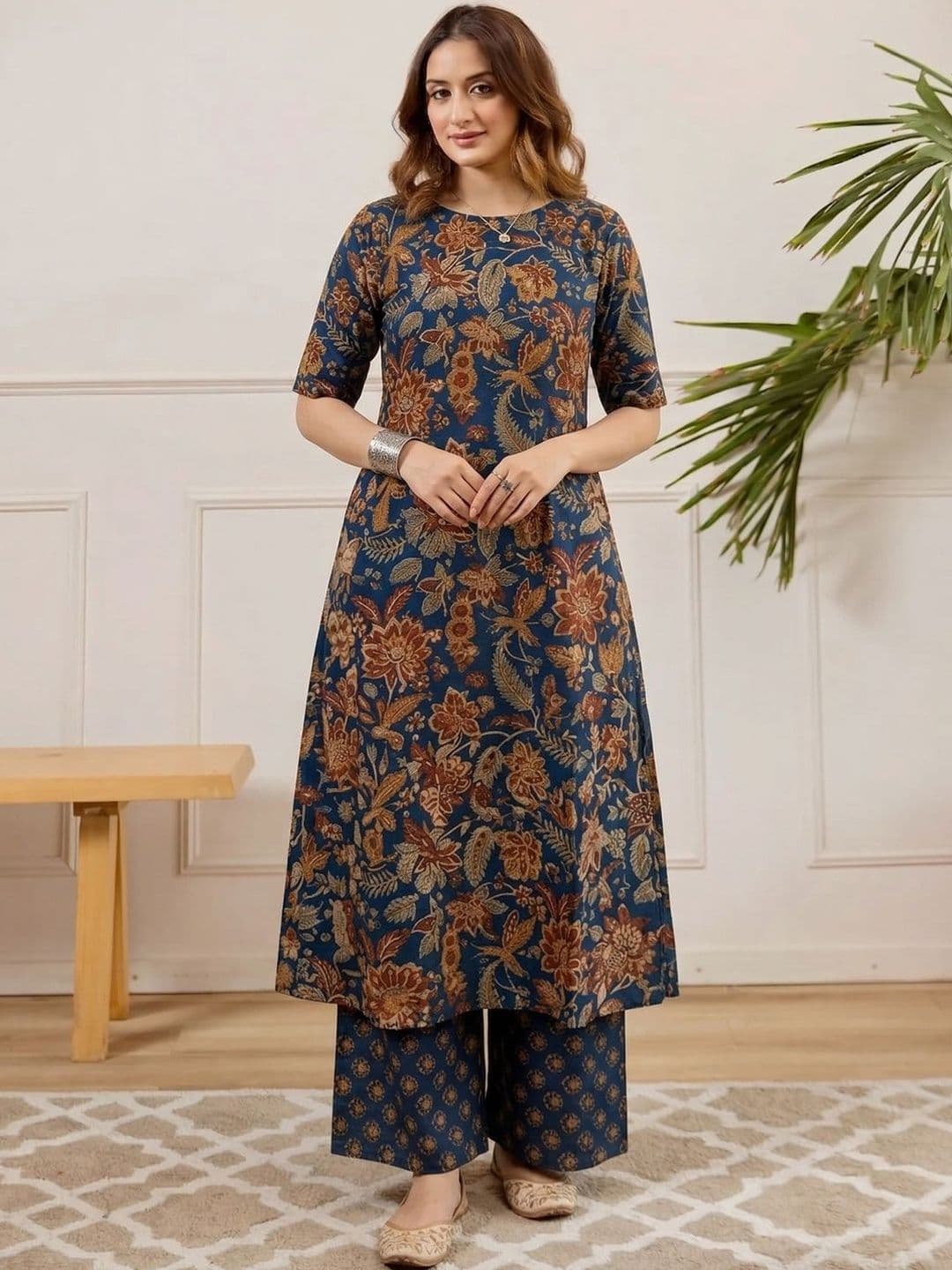 Anouk Rustic Women Printed Regular Kurta with Palazzos - view 1