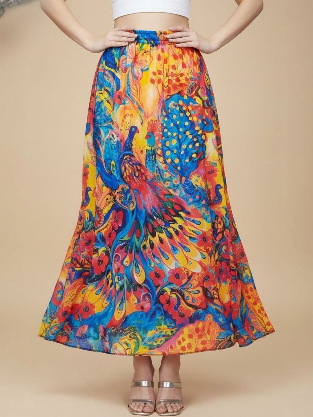 Vagisha Women Abstract Maxi Flared Skirt - view 1