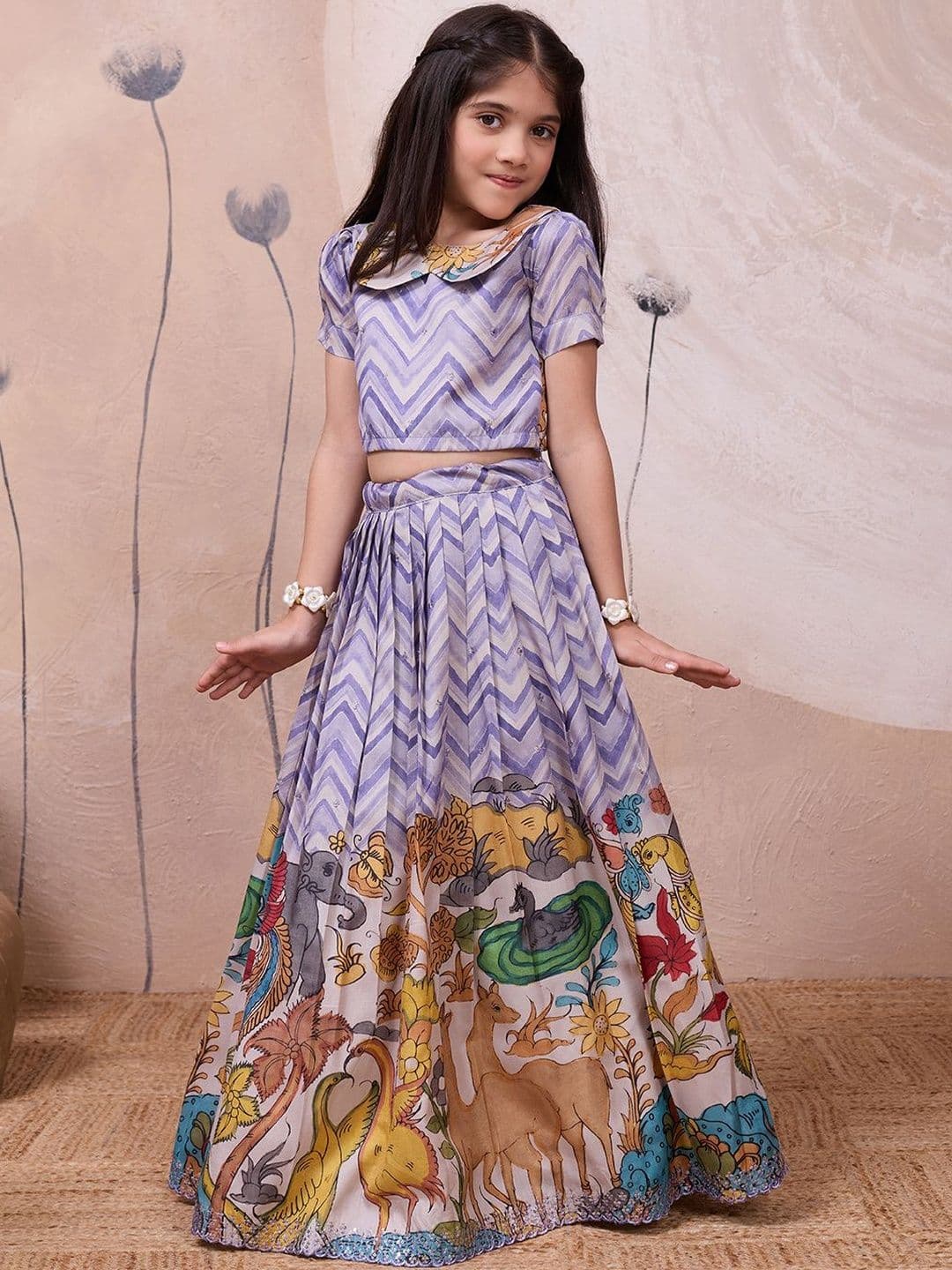 Tasarika Girls Embellished Sequinned Ready to Wear Lehenga & - view 1