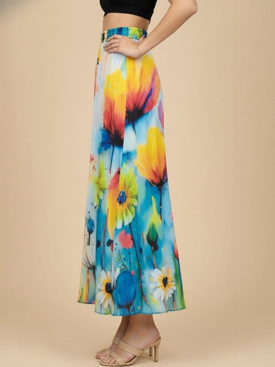Vagisha Women Abstract Maxi Flared Skirt - view 1