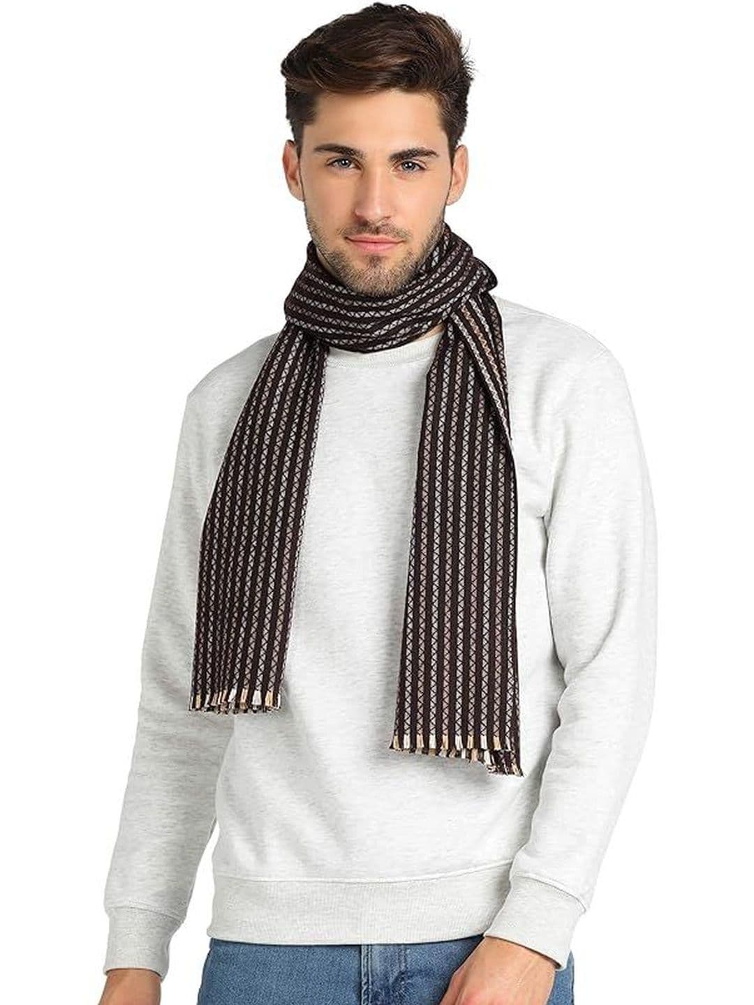 ESSENTIELE Men Striped Acrylic Mufflers - view 1