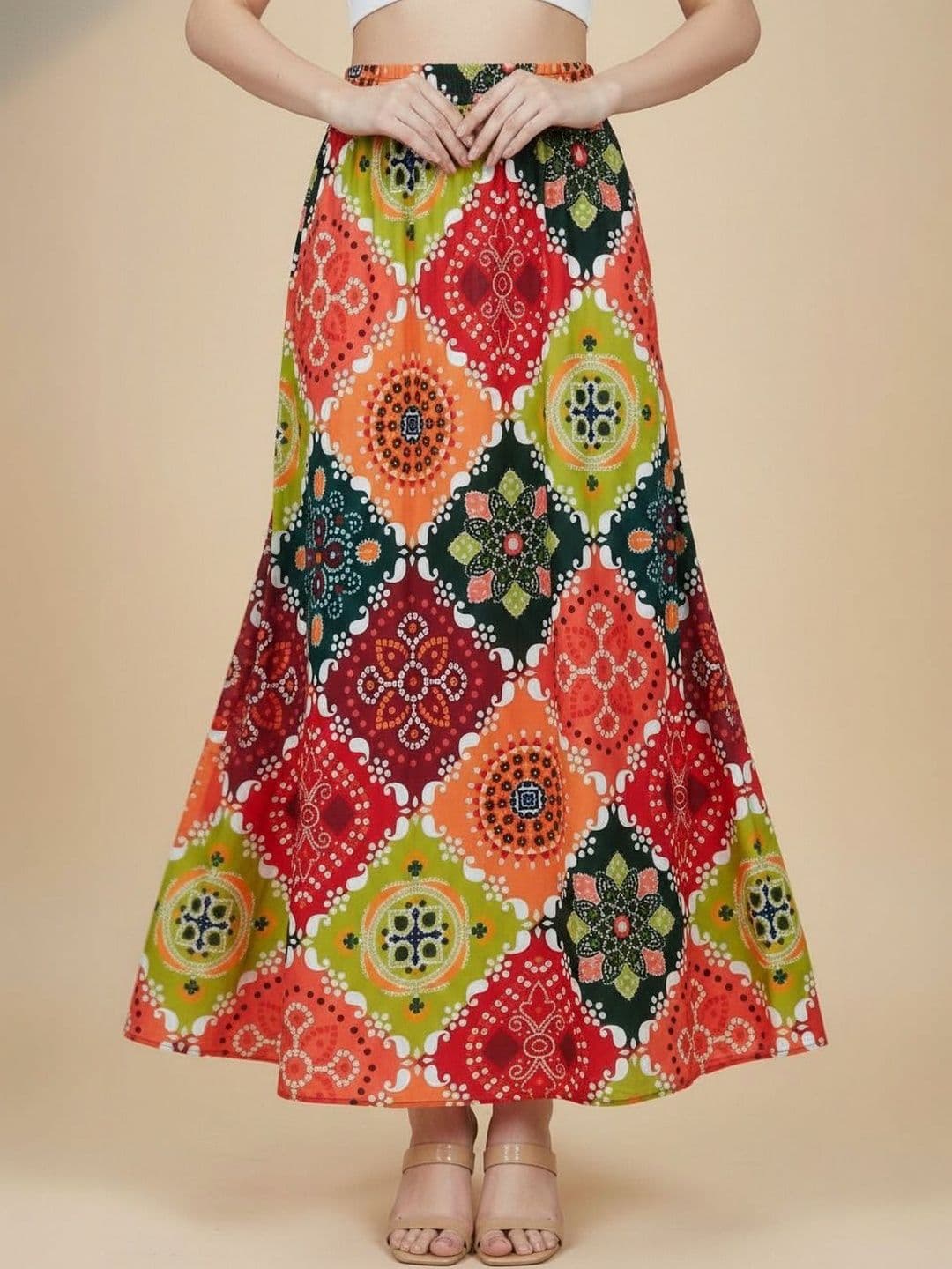 Vagisha Women Abstract Maxi Flared Skirt - view 1