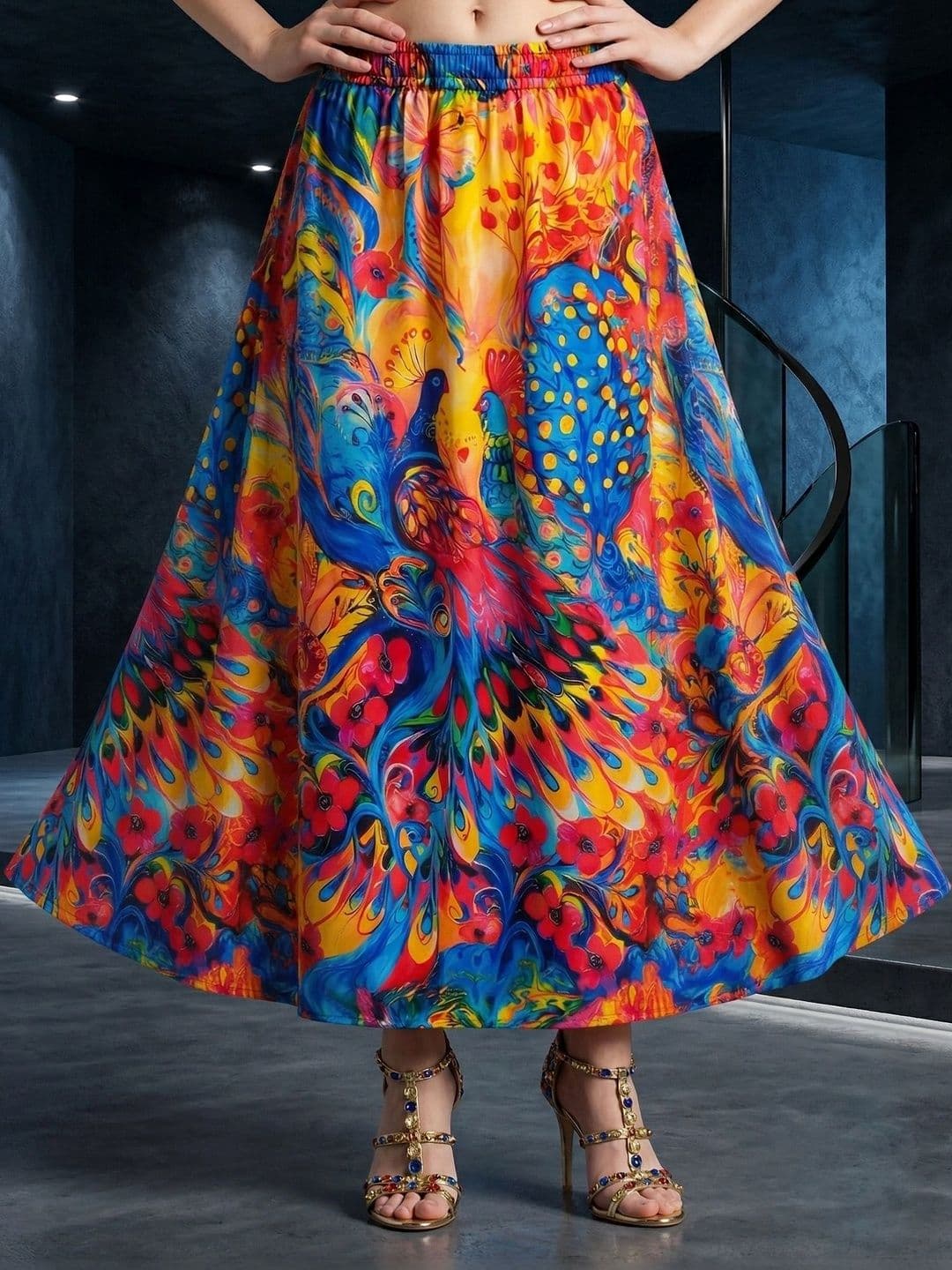 Vagisha Women Abstract Maxi Flared Skirt - view 1