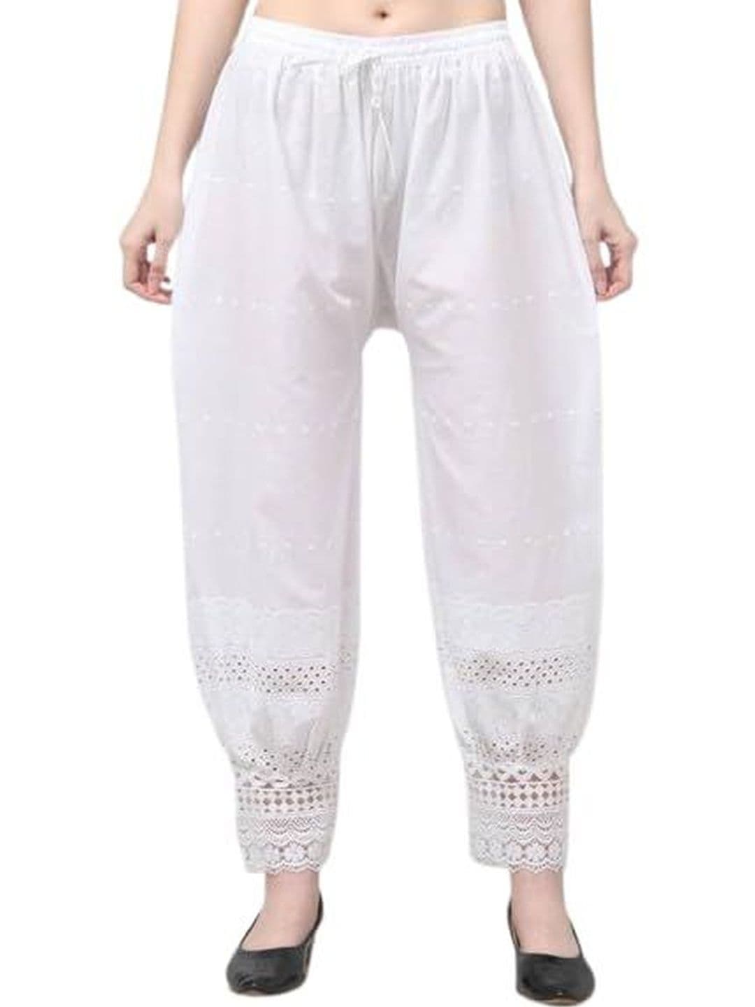 KGFONECLOTH Women Embroidered Lace Palazzos - view 1