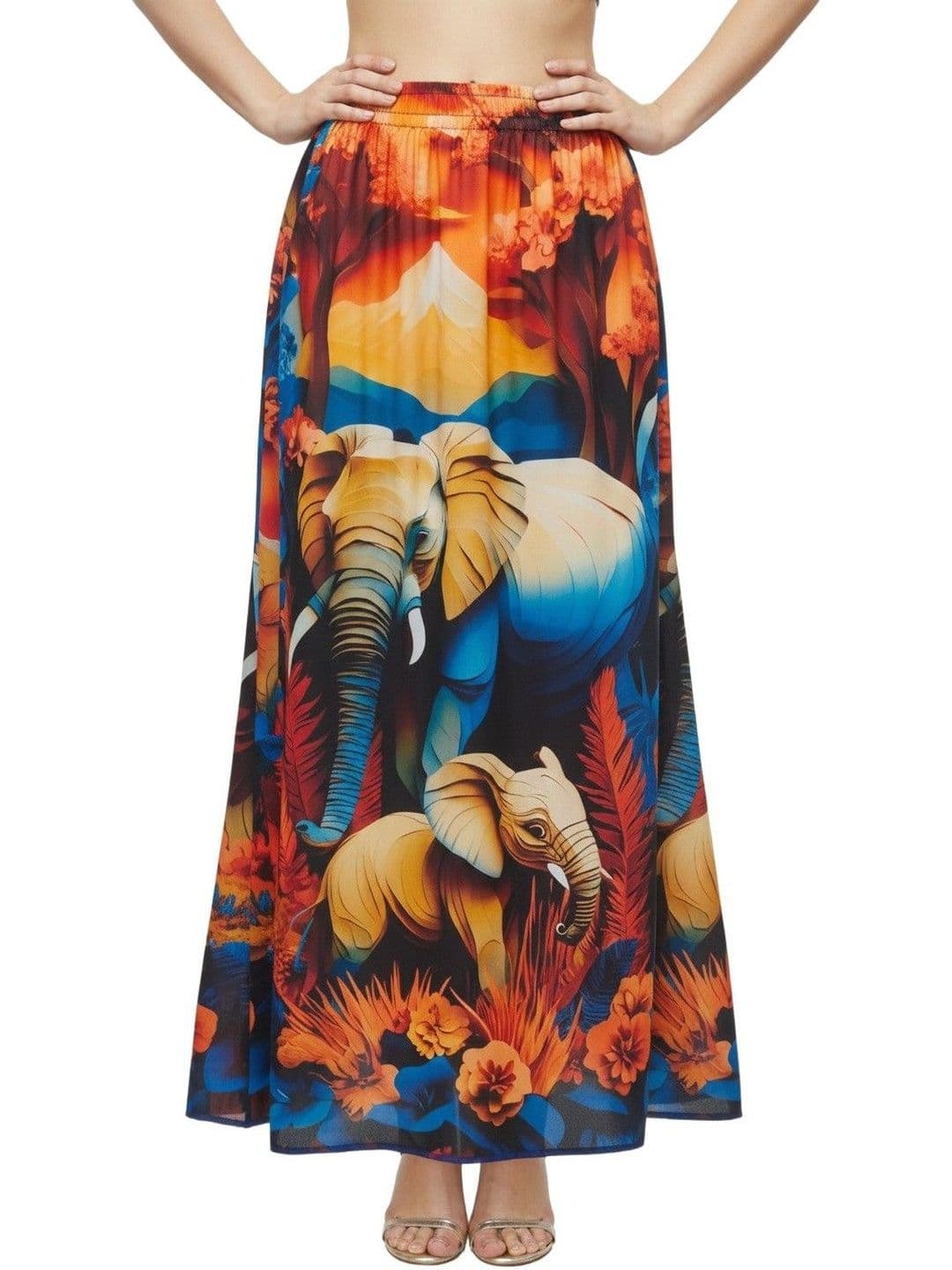 Vagisha Women Abstract Maxi Flared Skirt - view 1