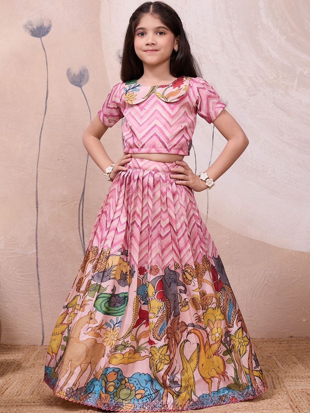 Tasarika Girls Embellished Sequinned Ready to Wear Lehenga & - view 1