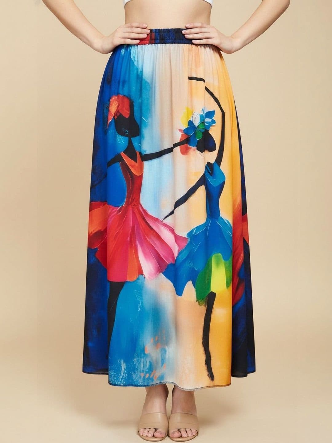Vagisha Women Abstract Maxi Flared Skirt - view 1