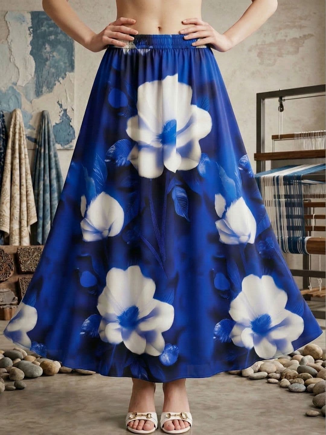 Vagisha Women Abstract Maxi Flared Skirt - view 1