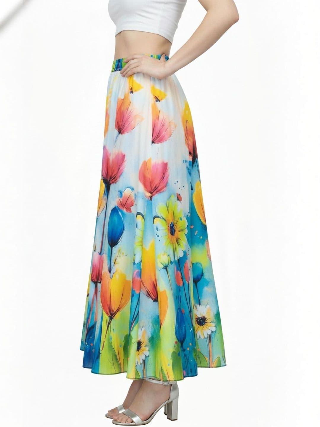 Vagisha Women Abstract Maxi Flared Skirt - view 1