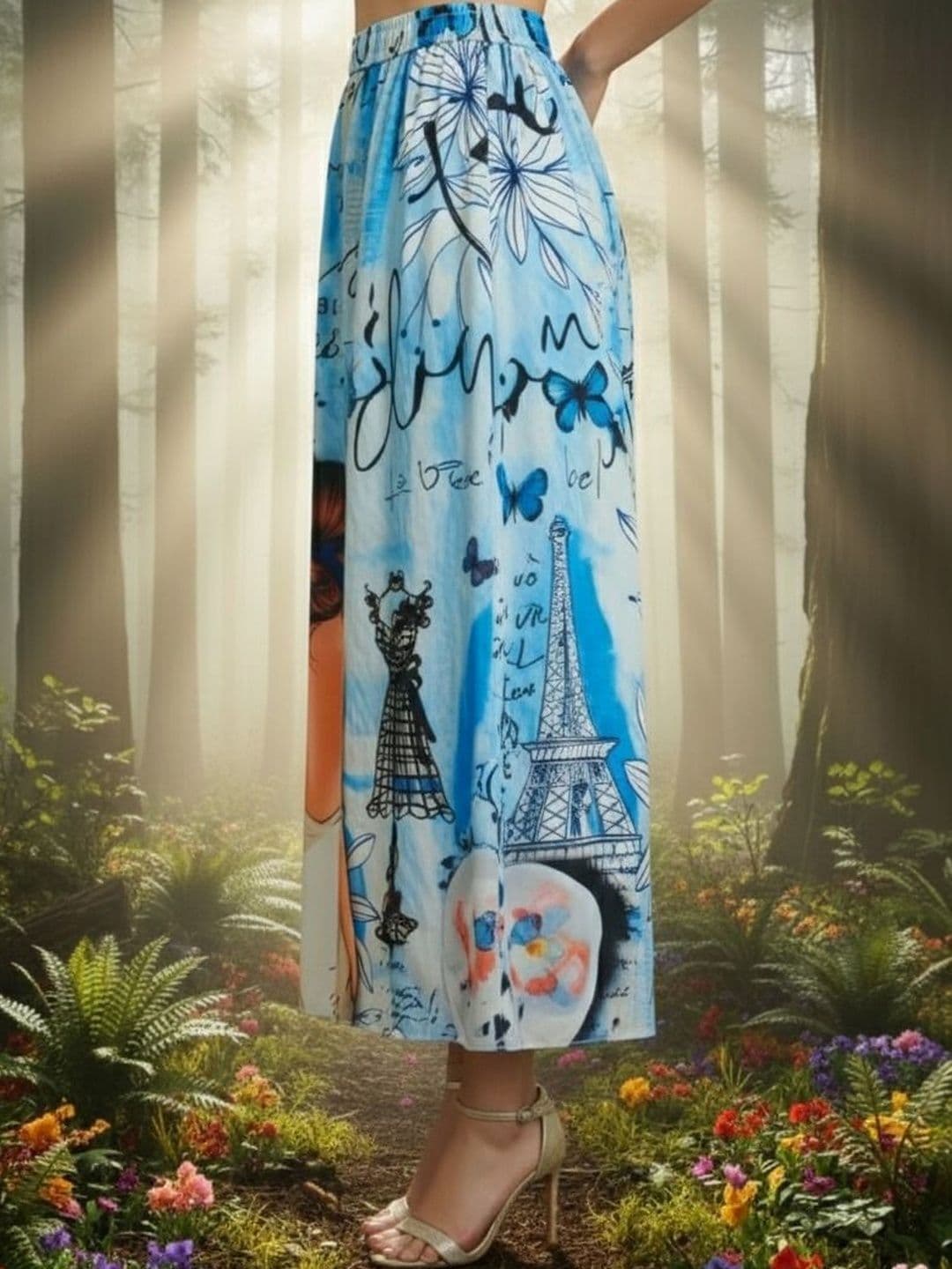 Vagisha Women Abstract Maxi Flared Skirt - view 1