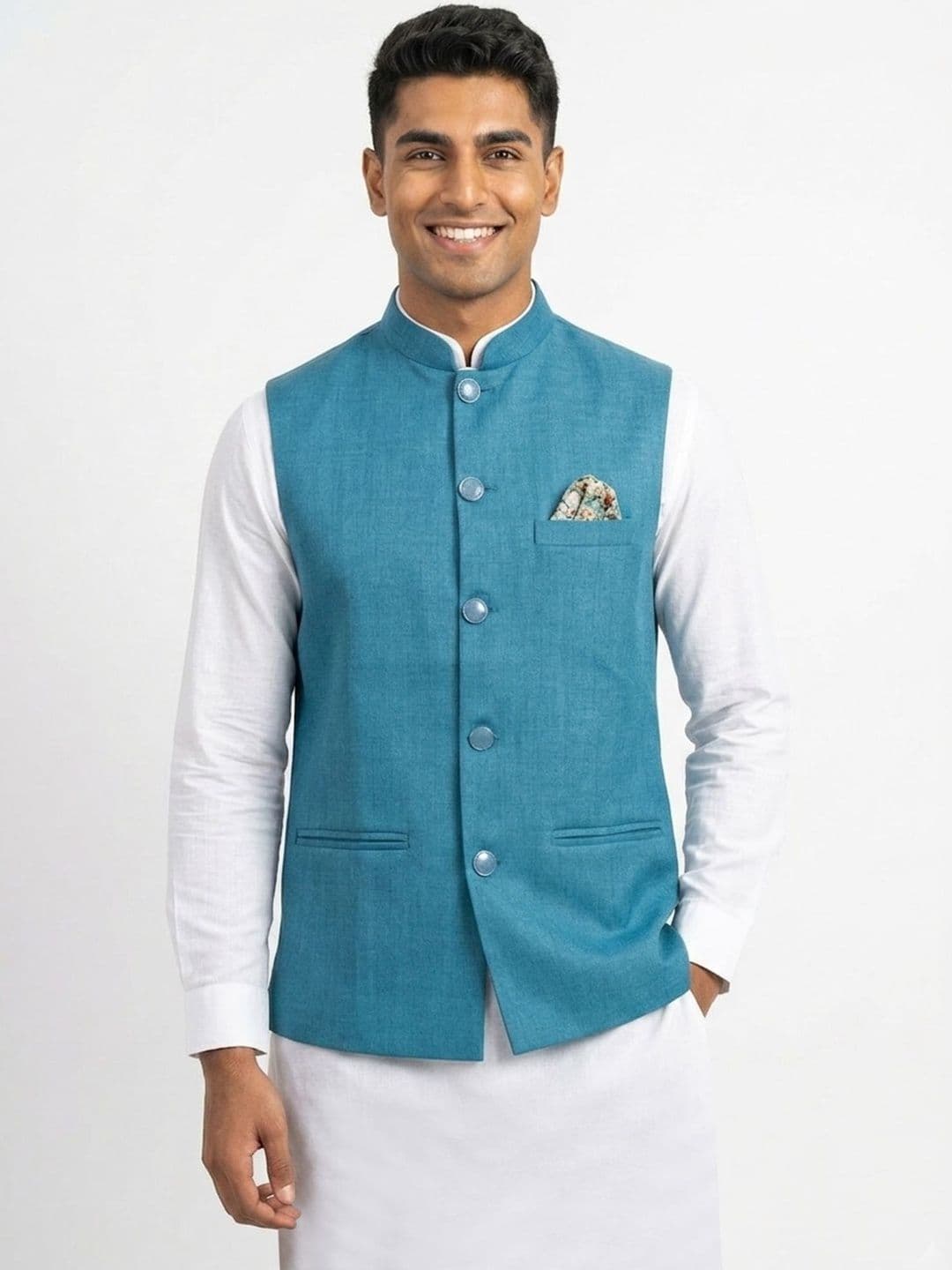HERE&NOW Woven Nehru Jackets - view 1