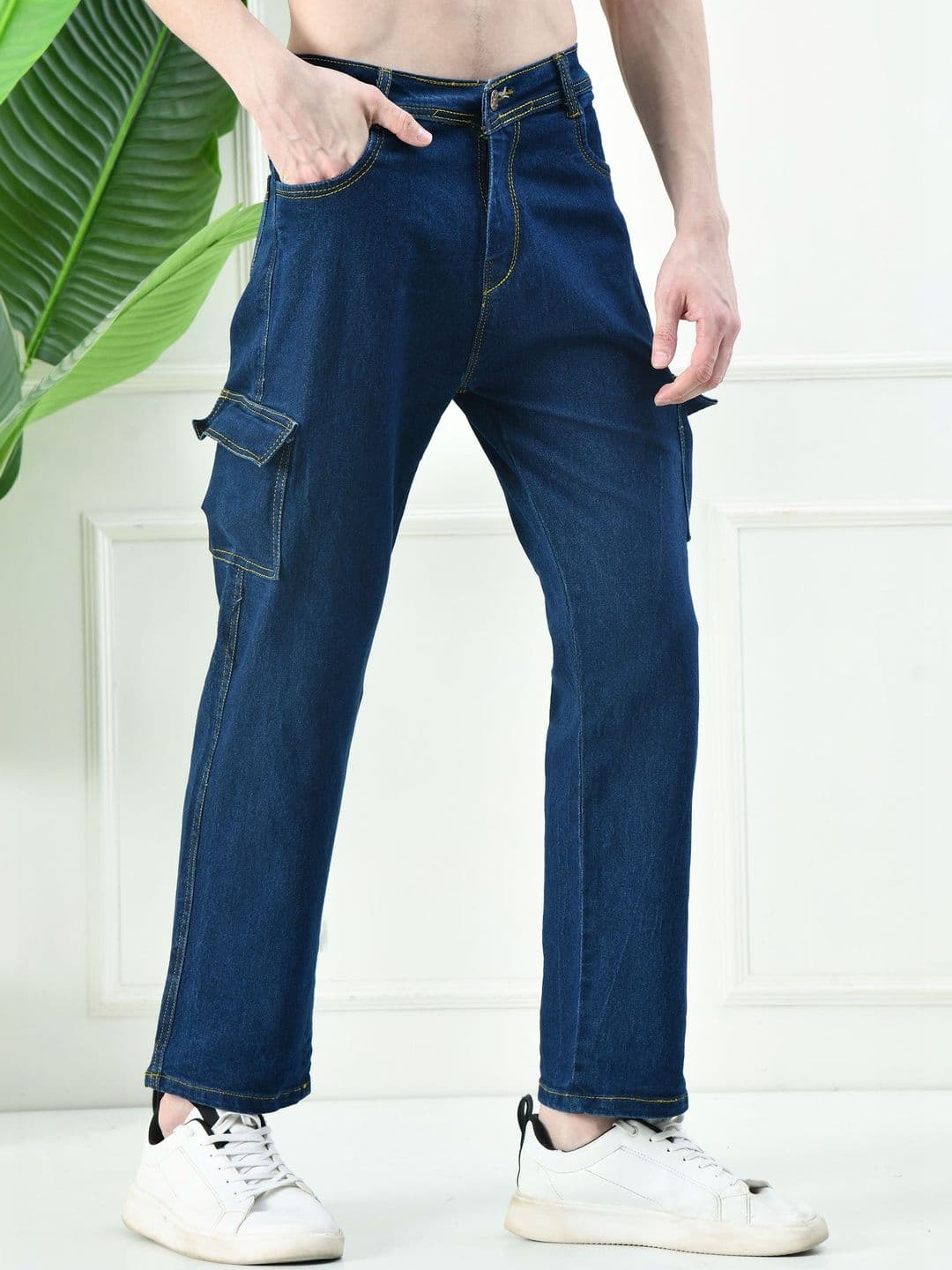 R.Code by The Roadster Life Co. Men Classic Straight Fit Mid-Rise Stretchable Jeans - view 1