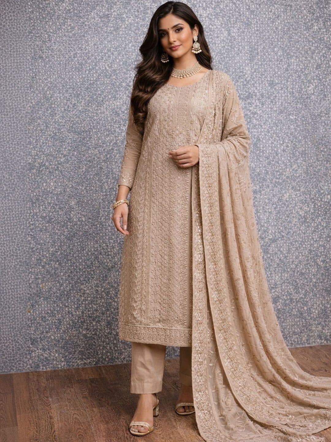 Dhaaga Ghar Embroidered Unstitched Dress Material - view 1
