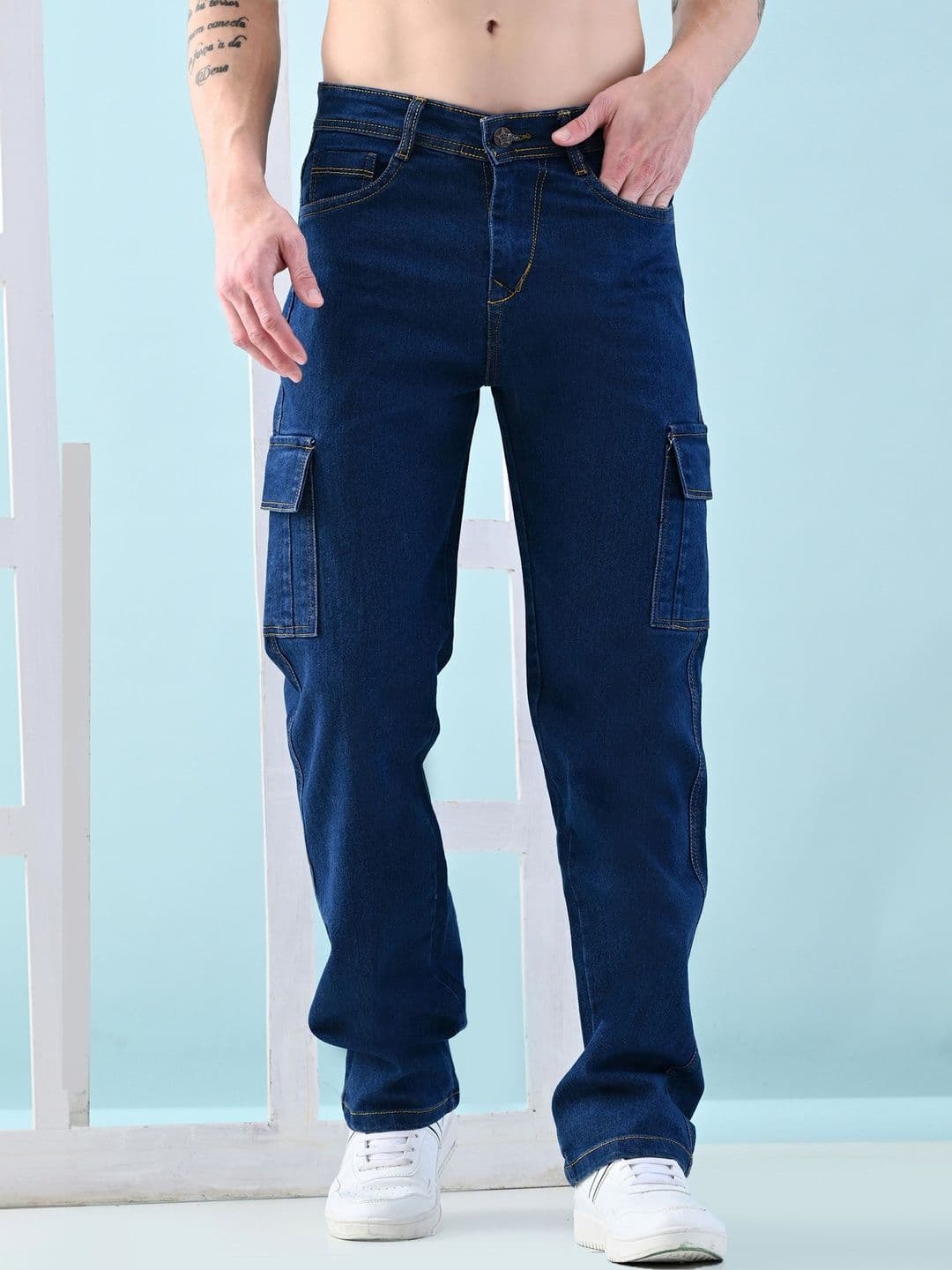 R.Code by The Roadster Life Co. Men Classic Relaxed Fit Mid-Rise Stretchable Jeans - view 1