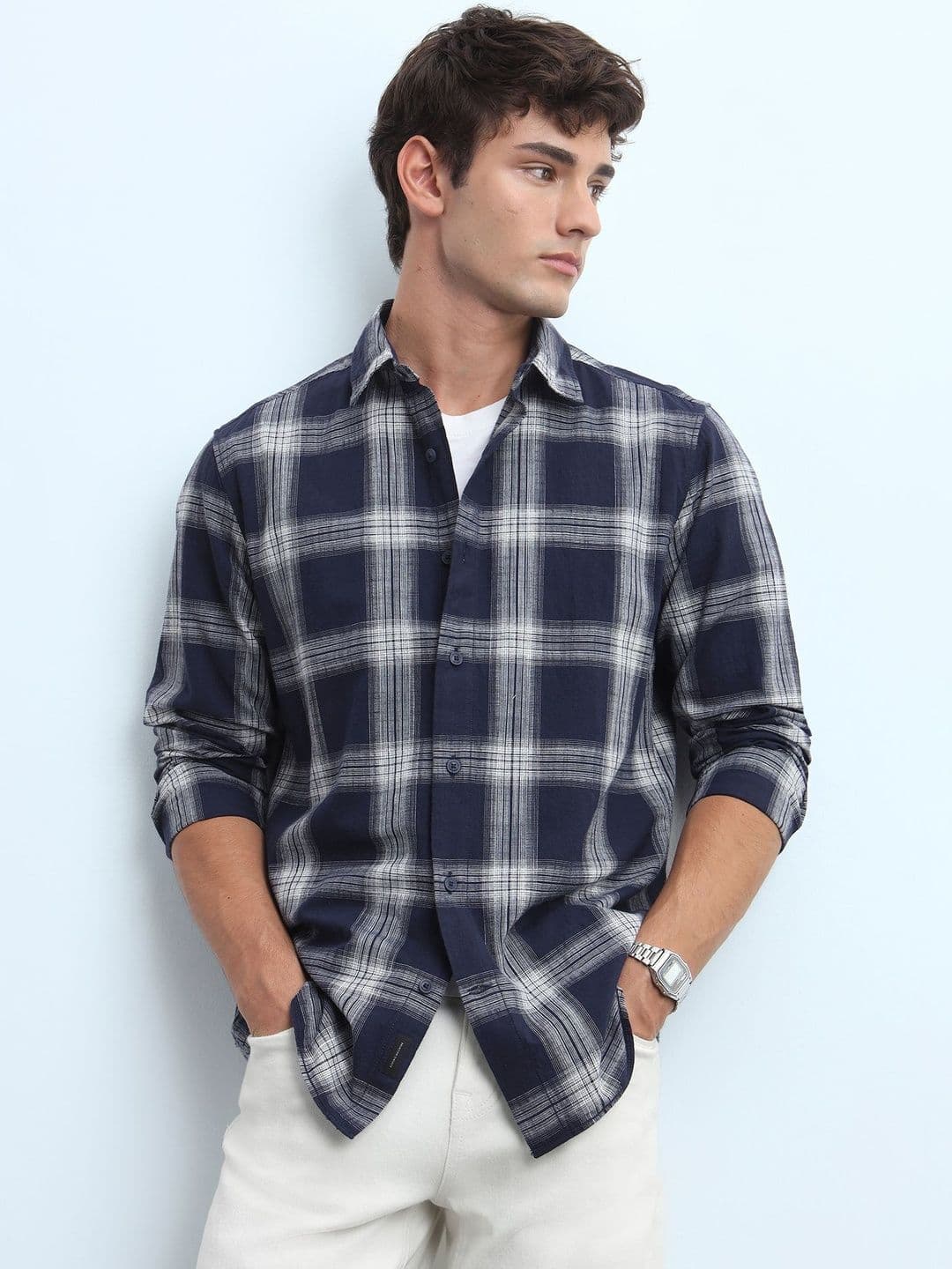 Flying Machine Men Slim Fit Checked Casual Shirt - view 1