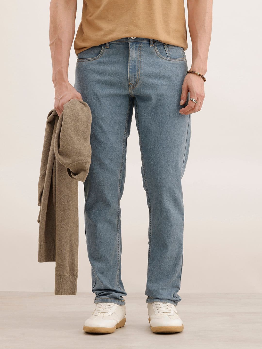 WROGN Men Slim Fit Mid-Rise Light Fade Jeans - view 1