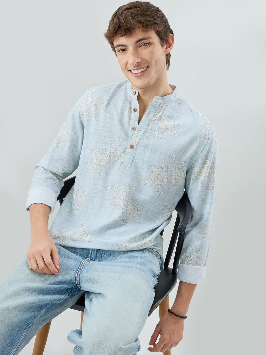 VASTRADO Men Floral Printed Kurta
