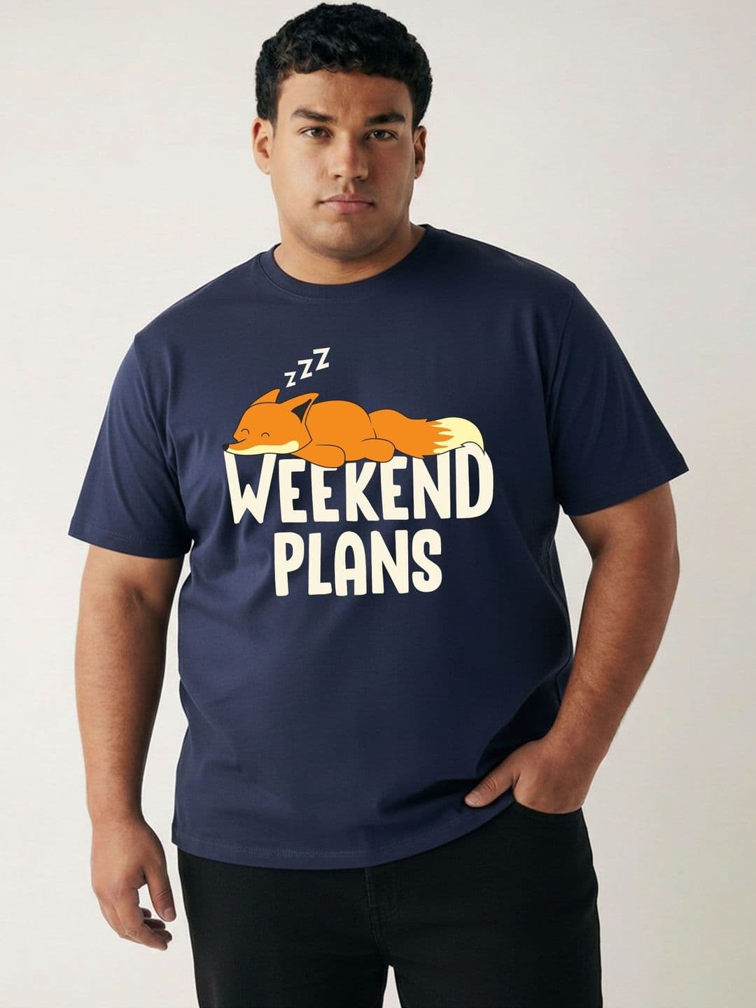 Toodle Plus Men Plus Size Pure Cotton Printed Regular Fit Casual T-Shirt - view 1